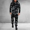 Men's Tracksuits Oeak Autumn Winter Thick One Piece Hooded Fleece Jumpsuit Camouflage Print Casual Zipper Oversize Sport Suits G221007