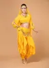 Bühnenkleidung 4-teiliges Bauchtanzkostüm für Damen, Bollywood-Kleid, Performance-Bauchtanz-Tribal-Tanz-Sets