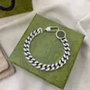 Nova pulseira para mulheres homens dupla carta hip-hop unissex gótico punk na moda cubana corrente de aço inoxidável manguito pulseira casal jóias