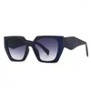 선글라스 여성 빈티지 브랜드 디자이너 패션 다각형 대형 태양 보호 안경 야외 그늘 운전 안경