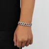 Plaqué or 15mm 16 pouces-24 pouces Dounle Couleurs Rose Argent Bling CZ Pierre Chaîne Cubaine Collier Bracelet Bijoux pour Hommes Femmes Bijoux De Mode