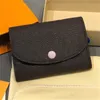 디자이너 Rosalie Coin Purse Fashion Womens Pochette Felicie 소형 짧은 지갑 고급 가죽 키 파우치 신용 카드 홀더 클래식 브라운