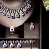 Halskette Ohrringe Set HIBRIDE Ankunft Und Ohrring Lila Farbe Schmuck Für Frauen Braut Zubehör Nigeria Hochzeit Bijoux N-997