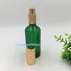 Garrafas de pulverização de perfume de vidro verde reabastecido 20ml 30ml 50ml 100ml com pulverizador de alumínio