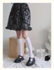 Strumpor kvinnor jk svart långa strumpor tunna höga knäflickor kawaii fast nylon strumpa kvinnliga ben calcetines medias