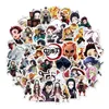 50pcs Demon Slayer Anime Cartoon Adesivi per laptop Borraccia per laptop Custodia da viaggio per auto Skateboard Moto Bicicletta