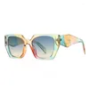 Lunettes de soleil femmes Vintage marque Designer mode polygone surdimensionné lunettes de Protection solaire ombre extérieure conduite lunettes