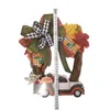 Dekorativa blommor 2022 Julkransbilar b￥gar Garlands 35 cm h￤ngande ornament Dekor D￶rr Holiday Party Creative Garland med r￶d lastbil