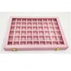 Jewelry Pouches 310 220 28mm 8 Color 54 Booths Velvet Carrying Case Or Trays With Acrylic Cover For The Tray Holder Storage Box Organize