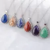 Trendy Jewelry Necklace & Pendant For Women Healing Water Drop Shape Natural Stone Beads Chain Length 45cm BN380