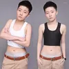 صماً النساء غير الرسمي Les Lesbian Breadable Buckle القصيرة الصدر رابط الثدي Trans Trans Trans