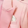 Costumes de femmes Blazers Blazer Pantuits 2 pièces Set Femmes Pink Business Double Butted Pantalon Fared Pants Blazer Pantal