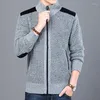 Pulls pour hommes Hiver Hommes Streetwear Veste Casual Cardigan Manteau Tricoté Épais Fermeture Éclair Patchwork Hommes Pull Col Mandarin Vêtements D'extérieur