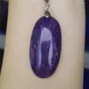 Pendentif Colliers Véritable Violet Naturel Charoite Gemmes Pierre Cristal Perle Mode Femme 38 19 10mm