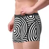 Cuecas linhas abstratas impressam roupas íntimas círculos círculos de shorts manuais de impressão de tronco simples calcinha de tamanho grande