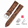 Watch Bands Luxury Accessories Genuine Wear-resistant Cow Leather Band Strap Brown 12 20 21 22 Mm Crocodile Pattern Watchband