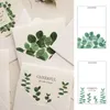 Gift Wrap 2 Set Summer Plants Leaves gratulationskort Tack kort med kuvert för semestersäsong Mothers 'Day Blessing Wholesale