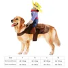 Dog Apparel Pet Riding Costume Cowboy Rider Horse Design Party Dress Up Clothing