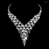 Ketten Luxus Simuliertes Perlenquasten Braut Hochzeit Halskette Ohrenset Kristall Zirkon Brautschmuck für Frauen Bijoux Geschenk