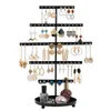 Hooks 5 Tier Earring Stand Display Rack Jewellery Tree Holder With Tray/dish For Earrings Necklace Bracelet Rings 69 Holes