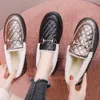 ドレスシューズ冬のファッション綿の靴女性品質金属スリッポンローファーシューズレディースフラットモカシンビッグサイズ 35-41 ショシュールファム ks593 T221010