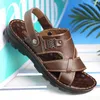 Waterproof Summer Sandals Anti-slip Men's 2024 Leather Soft Sole Slippers Breathable Casual Shoes 328