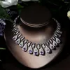 Ketting oorbellen set hibride aankomst en oorbel paarse kleur sieraden voor vrouwen bruidsaccessoires nigeria bruiloft bijoux n-997