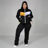 Trainingsanzüge 3XL 4XL 5XL Großhandel 2022 Herbst Plus Größe Frauen Kleidung 2 Zwei Stück Set Damen Sport Trendy Mantel und Hose Anzug Weibliche Sportwear