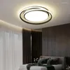 Lustres Moderne Led Salon Chambre Villa Ofiice Minimaliste Rond Noir Plafonniers Maison Éclairage Intérieur Décorer