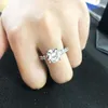 حلقات الكتلة Oevas الفاخرة 925 Sterling Silver خلق Moissanite الأحجار الكريمة مشاركة الزفاف النساء رنين هدايا المجوهرات الراقية بالجملة