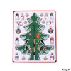 Decorações de Natal compensada com madeira com madeira de madeira de três peças com ornamentos de decoração de janelas de garfo