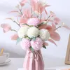 Decorative Flowers Hydrangea Artificial Wedding Bouquet Fake Flower Table Floristry Room Home Decor Party Supplies