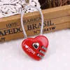 Serrature Fune metallica in lega di zinco Password Lock Mini Love Heart Shape Password Lucchetto Pacchetto bagaglio da viaggio