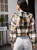 السترات للسيدات zaful plaid flafr flap pocket zip quid quand