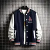 Giacche da uomo Lettera Ricamo Varsity Giacca Uomo Hip Hop Streetwear Allentato Baseball Harajuku Manica a costine College Cappotti Big Size 5XL