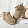 Winter Snow Boots Women Fashion Design True Fur E￩n buitenverdikte niet-slip voet comfortabele warme schoenen 4 soorten kleuren