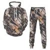 Männer Trainingsanzüge D Camouflage Print Hoodies Sets Zwei Stück Set Männer Frauen Sweatshirt Hosen Herbst Winter Sportswear Kleidung G221010