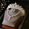 Coroa de noiva Cabeça de cabeça de três peças Brincho de colar Acessórios de vestido de noiva ZD008