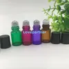 Rollo de 2 ml en botella de vidrio Botellas de rodillo de aceite esencial recargables Envases cosméticos vacíos portátiles con bola de metal