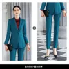 Women's Two Piece Pants Autumn And Winter Long-Sleeved Purple Work Uniforms Blue Formal Wear Two-Piece Set Office Lady Suit