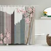 Shower Curtains Waterproof Polyester Fabric Curtain With 12 Hook Chinese Landscape Flower Bird Bath Home Decor Bathroom