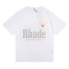 2022S Autumn Winterfashion Designer العلامة التجارية Rhud Car Printed T Shirt Men Greaded Do Old Round Neck Thirts Spring Summer Summer Street Style Quality