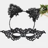 Party Masks Black Lace Masquerade Proms Hallowmas Ball Venetian Sexy Women Mask Headband Hair Band Fancy Dress Carnival Costume