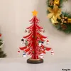 Decorações de Natal compensada com madeira com madeira de madeira de três peças com ornamentos de decoração de janelas de garfo