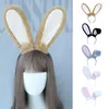 Forniture per feste Ragazze carine Peluche Orecchie lunghe Cerchio per capelli Donna Anime Donna Cartone animato Fascia Halloween Puntelli Cosplay Abbigliamento quotidiano