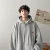 Herrtröjor män sweatshirt casual modekläder mens koreanska harajuku hip hop pullover hoodie streetwear lossa stor storlek 4xl e619