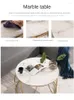 Kerstdecoraties Cy Aangepaste stenen bord salontafel Simple El Modern Small Living Room Apartment Round Iron Marble