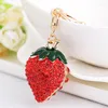 Keychains Red Strawberry Lovely Glass Pingente Bolsa de Carreira Jóia Chain Jóias Presentes Série de Fruta Moda Fruta Trendy unissex