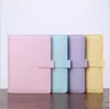 Оптовая ноутбука A6 Book Book Binder 6 колец спиральный бизнес -офис Планировщик повестки дня Бюджеты переплета Macaron Color Pu Кожаные карманы