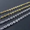 Hommes femmes collier O forme écrasé croix chaînes or Rose argent noir mode 316L acier inoxydable bijoux à bricoler soi-même chaîne assortie 50cm 1.5mm 2mm 10 pcs/Lot vente